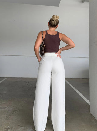(PRE-ORDER) Aster wide pants - white Top May 