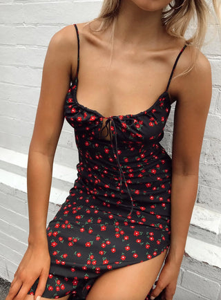 Amber dress - red floral Dresses May 