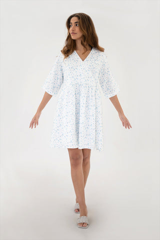 Annalise dress - Blue floral Kjole May 