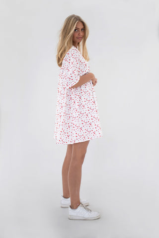 Annalise dress - Red floral Kjole May 