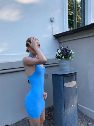 Halterneck dress - blue kjoler May 