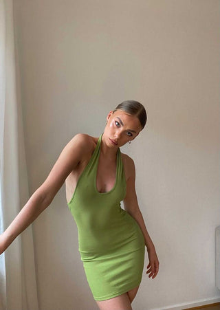 Halterneck dress - green kjoler May 