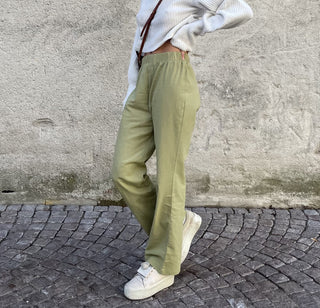 Linen pants - green Bukser May 