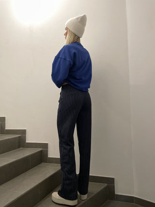 Staple pants - blue striped Bukser May 